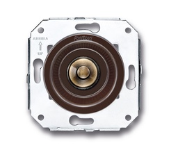 [35.310.57.2] Venezia bouton poussoir 10A/250V AC - 24V DC marron/bouton poussoir laiton
