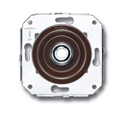 [35.310.58.2] Venezia bouton poussoir 10A/250V AC - 24V DC marron/bouton poussoir chromé