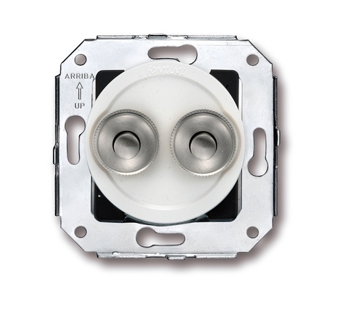 [35.343.26.2] Venezia double bouton poussoir 10A/250V AC - 24V DC blanc/bouton poussoir chromé