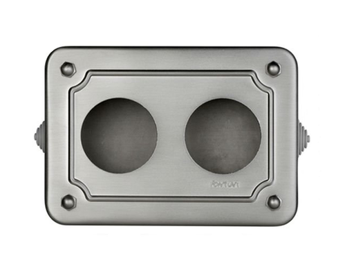 [35.408.51.2] Garby surface box 2 mod. (horiz.) nickelé