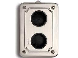 [35.409.51.2] Garby boîte saillie 2 modules verticale nickelé