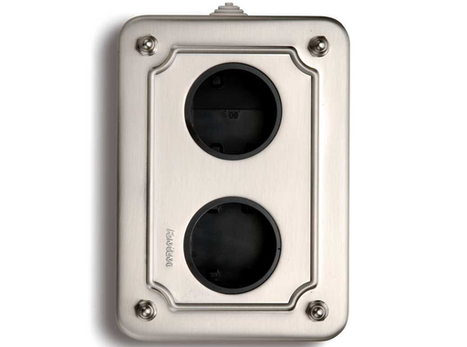 [35.409.51.2] Garby boîte saillie 2 modules verticale nickelé