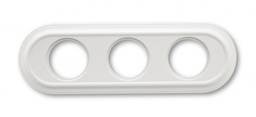 [35.803.05.2] Venezia plaque de finition oval 3 modules blanc gelakt