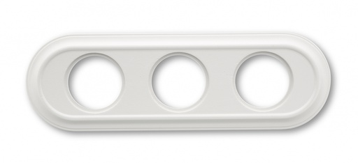 [35.803.05.2] Venezia plaque de finition oval 3 modules blanc gelakt