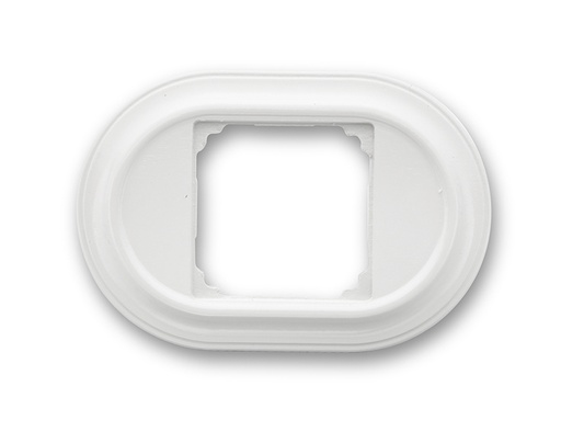 [35.821.05.2] Venezia plaque de finition oval/carré 1 module blanc gelakt
