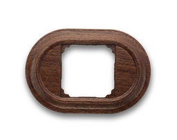 [35.821.16.2] Venezia plaque de finition oval/carré 1 module Sapelly