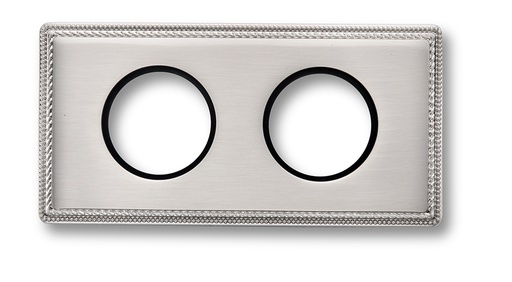 [39.802.51.2] Venezia plaque de finition 2 modules nickelé