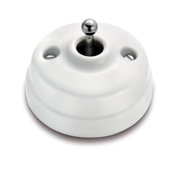 [60.312.64.2] Dimbler toggle switch 10A/250V AC - 24V DC base,dome porcelain white/knob chrome