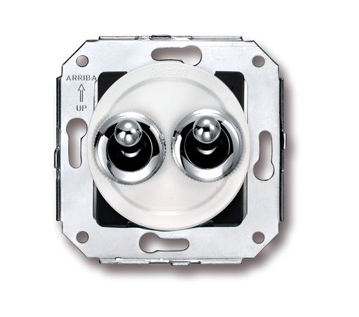 [65.300.26.2] Venezia double interrupteur unipolaire 10A/250V blanc/bouton à levier chromé