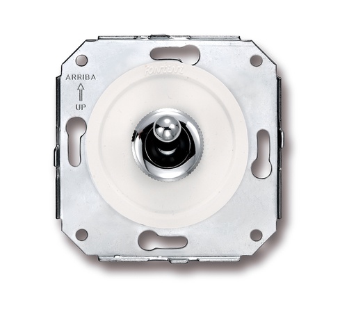 [65.312.26.2] Venezia bouton poussoir à levier 10A/250V AC - 24V DC 10A/250V blanc/bouton chromé