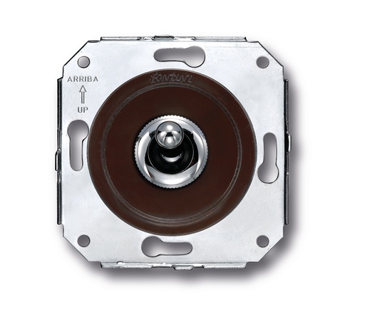 [65.312.52.2] Venezia tuimel/drukknop 10A/250V AC - 24V DC 10A/250V bruin/knop chroom