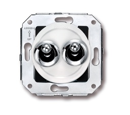 [65.345.26.2] Venezia double toggle switch 10A/250V AC - 24V DC 10A/250V white/knob chrome