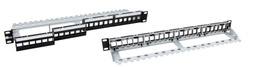 [CCS-2002013] 19" 1U panneau de brassage 24 ports, Cat.6/Cat.6A, vide, noir