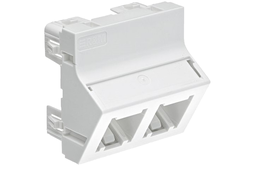 [FRN 833453] Angled mounting 45x45, 2x1-port Cat.6A, white (RAL 9003)