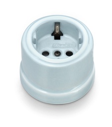 [30.202.85.2] Garby prise de courant avec contact latéral de terre Schuko 16A/250V tout porcelaine Coton