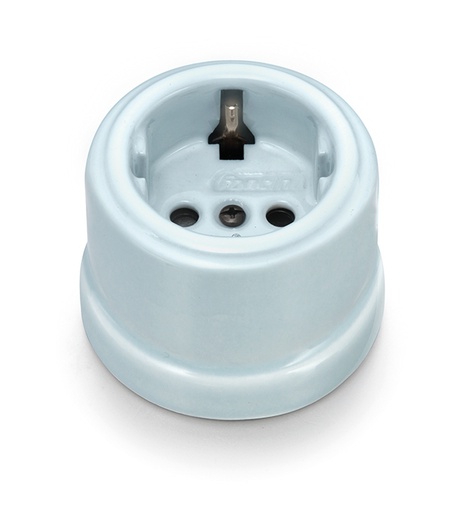 [30.202.85.2] Garby socket with side earth contact Schuko 16A/250V porcelain Coton
