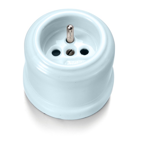 [30.211.85.2] Garby stopcontact met pinaarding 16A/250V volledig porselein Coton