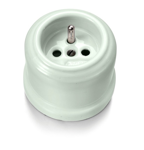 [30.211.86.2] Garby socket with earth pin 16A/250V porcelain Vert ille