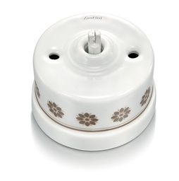 [30.304.63.1] Garby permutateur 10A/250V porcelaine marron/doré
