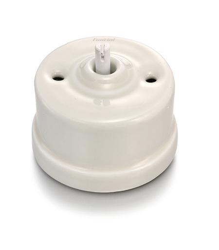 [30.308.88.1] Garby two-way switch 10A/250V porcelain Cru