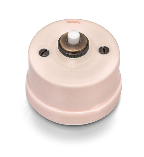 [30.312.87.2] Garby bouton poussoir 10A/250V, 24V DC porcelaine Camille