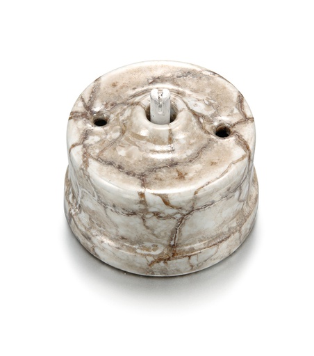 [30.344.15.1] Garby double poussoir rotatif 10A/250V AC porcelaine décor reggia