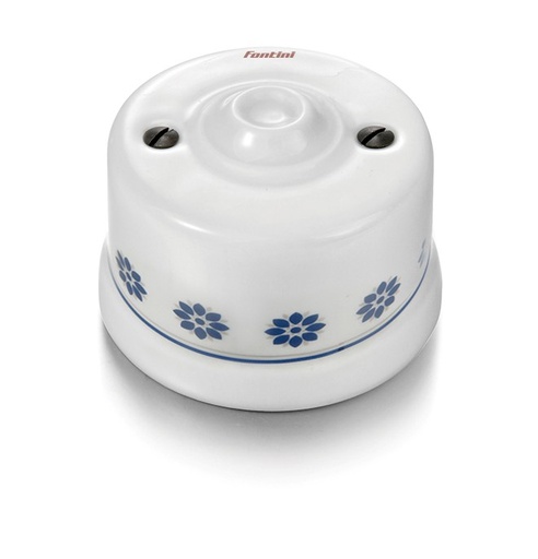 [30.656.61.2] Garby couvercle aveugle porcelaine décor bleu/argent