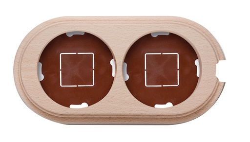 [30.822.81.2] Garby socle 2 modules verticale avec passe-câble hêtre naturel