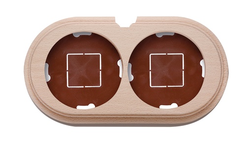 [30.832.81.2] Garby socle 2 modules horizontale avec passe-câble hêtre naturel