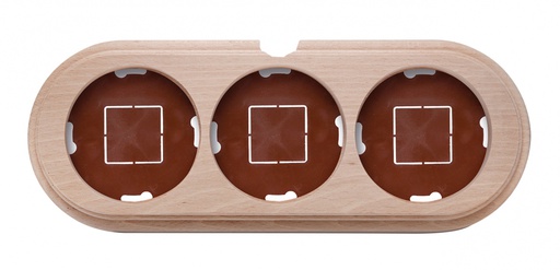 [30.833.81.2] Garby socle 3 modules horizontale avec passe-câble hêtre naturel