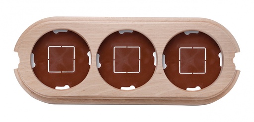 [30.843.81.2] Garby socle 3 modules verticale avec 2 passe-câble hêtre naturel