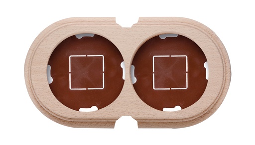[30.852.81.2] Garby base 2 elements horizontal with 2 cable gland beech naturel