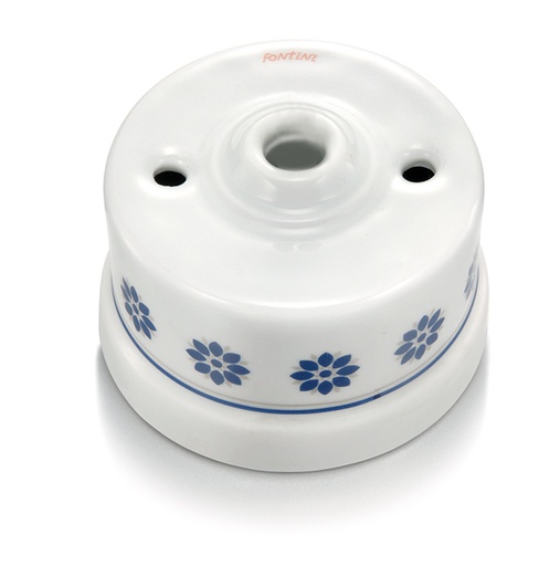 [30.927.61.2] Garby sortie de câble porcelaine décor bleu/argent