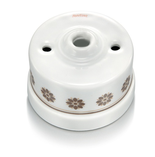 [30.927.63.2] Garby sortie de câble porcelaine décor marron/doré