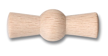 [30.967.00.7] Garby butterfly knob beech unvarnished 5 pieces