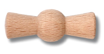 [30.967.81.7] Garby vlinderknop hout naturel 5 stuks