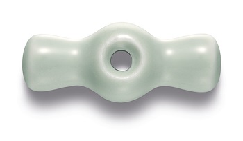 [30.967.86.7] Garby vlinderknop porselein Vert ille 5 stuks