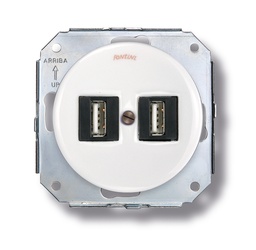 [31.729.17.2] Garby Colonial double aansluitport USB A porcelaine blanc