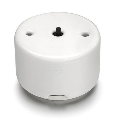 [33.344.17.1] DO installation en saillie double poussoir rotatif 10A/250V en porcelaine blanche