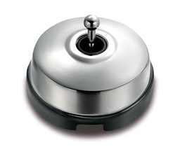 [60.308.77.2] Dimbler two-way switch 10A/250V base porcelain black/knob, dome chrome