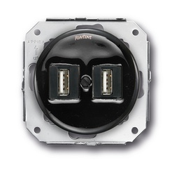 [31.765.27.2] Garby Colonial inbouw dubbele USB-oplader 5V 2,6A porselein zwart
