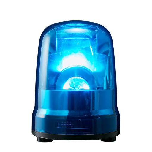 [SKP-M1J-B] LED rotation beacon, IP23, Ø150mm 12-24V DC, cable/blue