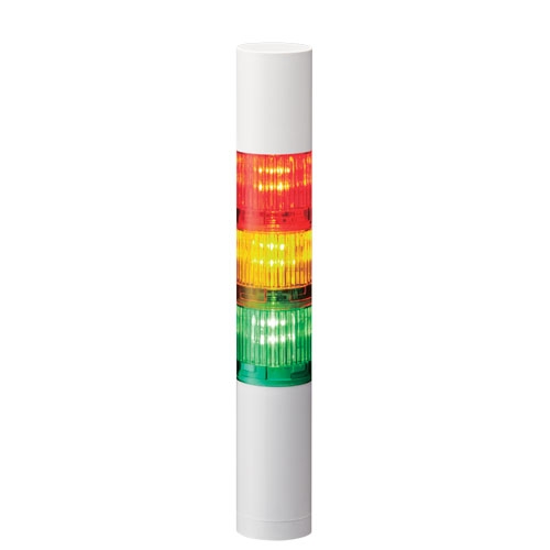 [LR4-302WJBW-RYG] Colonne lumineuse LED LR4 │montage direct │ module sonore │ Ø40mm │ 24V DC │ blanc cassé │ rouge/jaune/vert