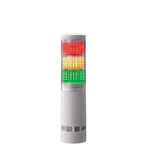 [LA6-3DTNWB-RYG] Colonne lumineuse LED LA6 │ module sonore/flash │ montage direct │ Ø60mm │ 24V DC │ IP54 | blanc cassé │ RVB