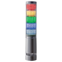 [LA6-5DTNUB-RYGBC] LED signal tower LA6 │ buzzer/flash │ direct mount │ Ø60mm │ 24V DC │silver │RYB