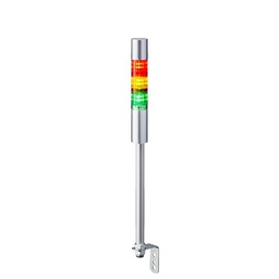[LR4-302LJBU-RYG] LED signal tower LR4 │ flash/buzzer │ pole mount │ Ø40mm │ 24V DC │ silver