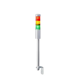 [LR4-302LJNU-RYG] LED signal tower LR4 │ pole mount/cable │ Ø40mm │ 24V DC │ silver