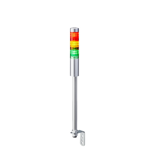 [LR4-302LJNU-RYG] LED signal tower, Ø40mm, 24V DC, pole mount/cable, silver