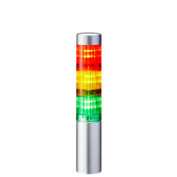 [LR4-302WJNU-RYG] Colonne lumineuse LED LR4 │ montage direct │câble │ Ø40mm │ 24V DC │ argent │ rouge/jaune/vert