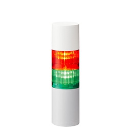 [LR6-202WJBW-RG] LED signal tower LR6 │ buzzer │ direct mount │ cable │ Ø60mm │ 24V DC │ off-white │ red/green